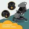 Uenjoy Baby Stroller One-Click Foldable Lightweight Stroller, with Lockable Universal Wheels, Five-Point Safety Belt, Adjustable Awning, Variable Seat