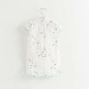 White Chinese Style Girls' Cheongsam Dress Summer Cotton Linen Flower Short Sleeve Vintage Dress