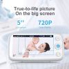 Security Wireless Sreen Video Intercom Night Vision 5 Inch Baby Monitor With Camera Audio