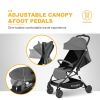 Uenjoy Baby Stroller One-Click Foldable Lightweight Stroller, with Lockable Universal Wheels, Five-Point Safety Belt, Adjustable Awning, Variable Seat