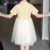Yellow Kids Dress Girls' Gauze Summer Dress Chinese Style Cheongsam Dress Plaid Tutu Princess Dress
