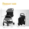 Uenjoy Baby Stroller One-Click Foldable Lightweight Stroller, with Lockable Universal Wheels, Five-Point Safety Belt, Adjustable Awning, Variable Seat