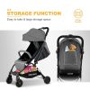 Uenjoy Baby Stroller One-Click Foldable Lightweight Stroller, with Lockable Universal Wheels, Five-Point Safety Belt, Adjustable Awning, Variable Seat