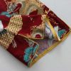 Girls Retro Crane Cheongsam Dress Chinese Style Wine Red Summer Dress